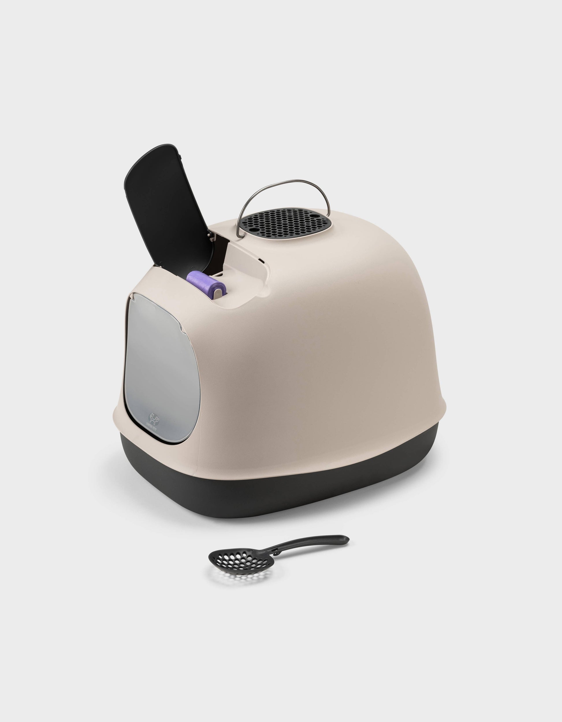 Bac à litière design avec filtre et accessoires de nettoyage