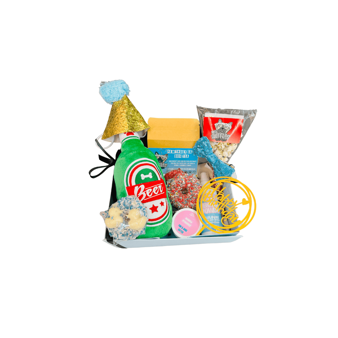 Boîte anniversaire bleue