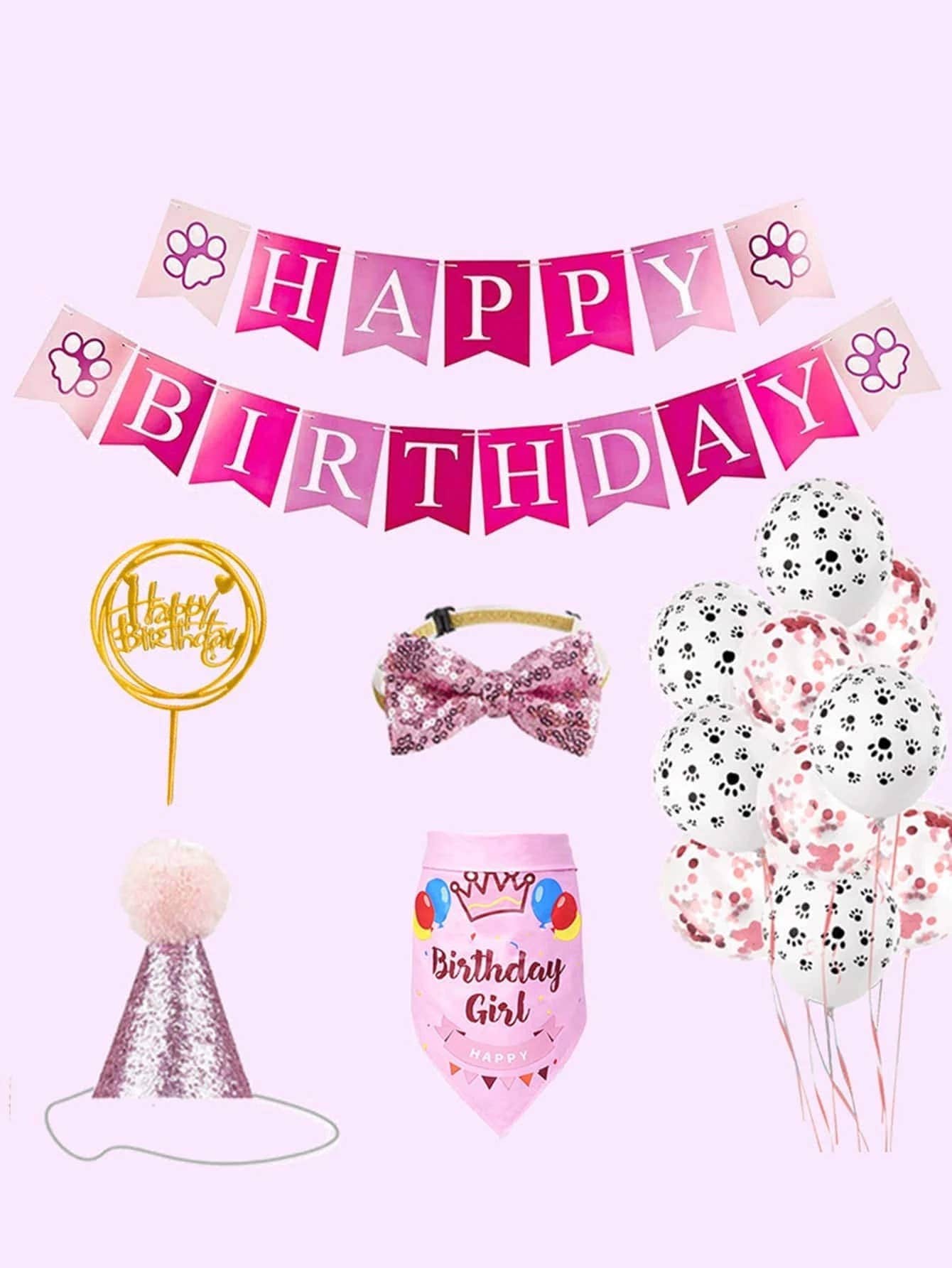 Boîte d'anniversaire pour petite fille et chienne, prête pour la vente au détail