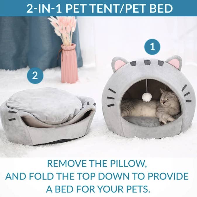 Cabane pour chat en forme de chat - 2 coloris