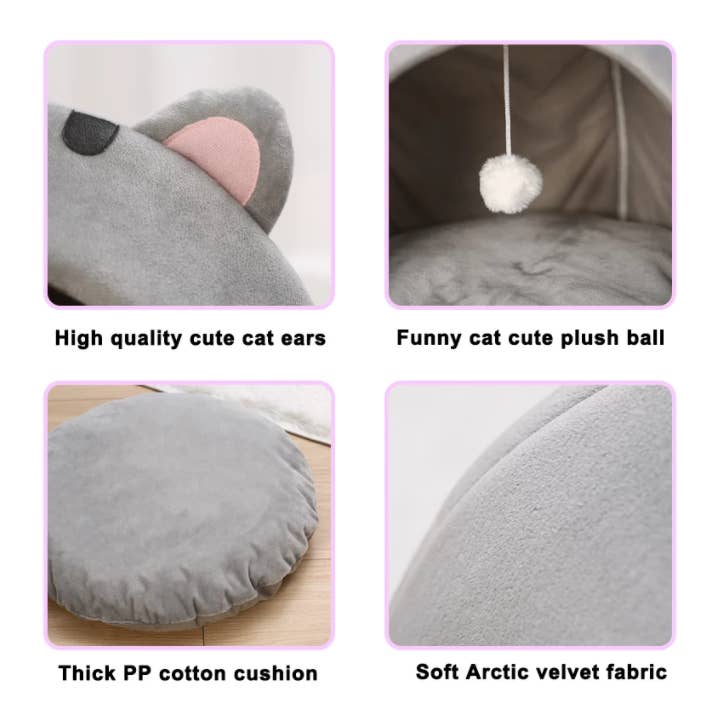 Cabane pour chat en forme de chat - 2 coloris