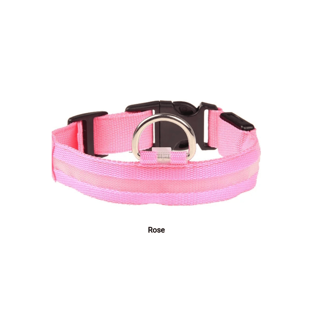 Rose / S Collier ajustable fluorescent rechargeable USB