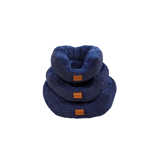 Lit en velours côtelé avec intérieur en peluche